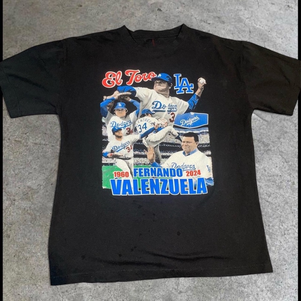 Black Graphic Tee - Dodgers Fernando Valenzuela